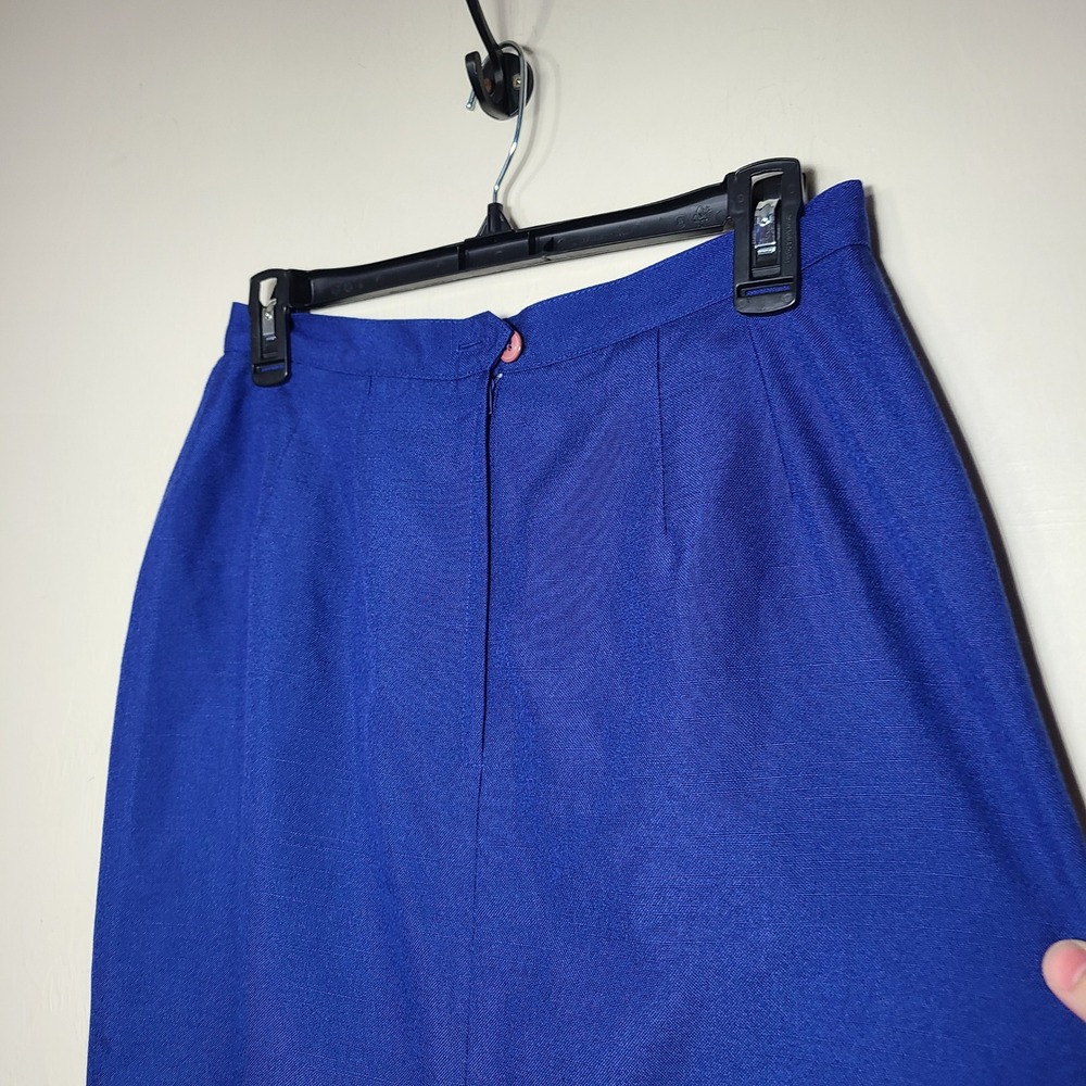 Le Suit Royal Blue Double Breasted Blazer Skirt Suit‎ 10P Office Career Formal - Picture 13 of 15
